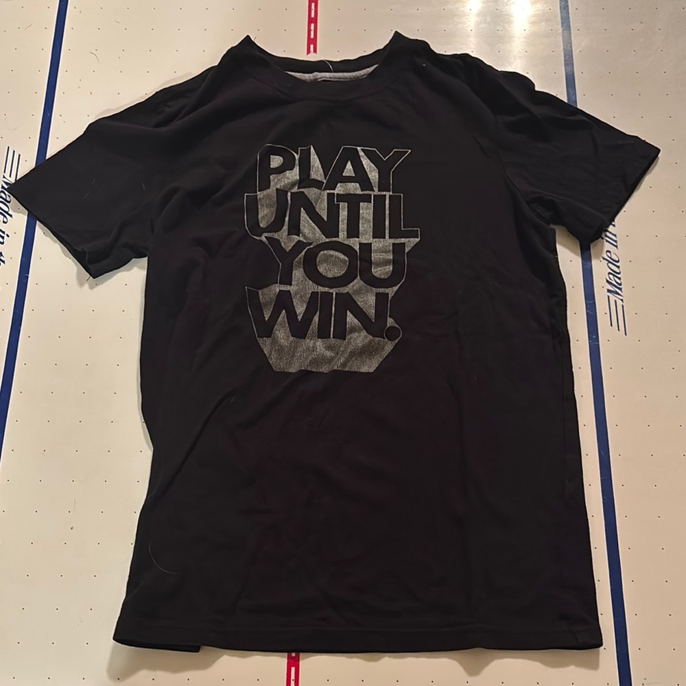 Xersion Boys Black Motivational Tee Medium 10/12 Used